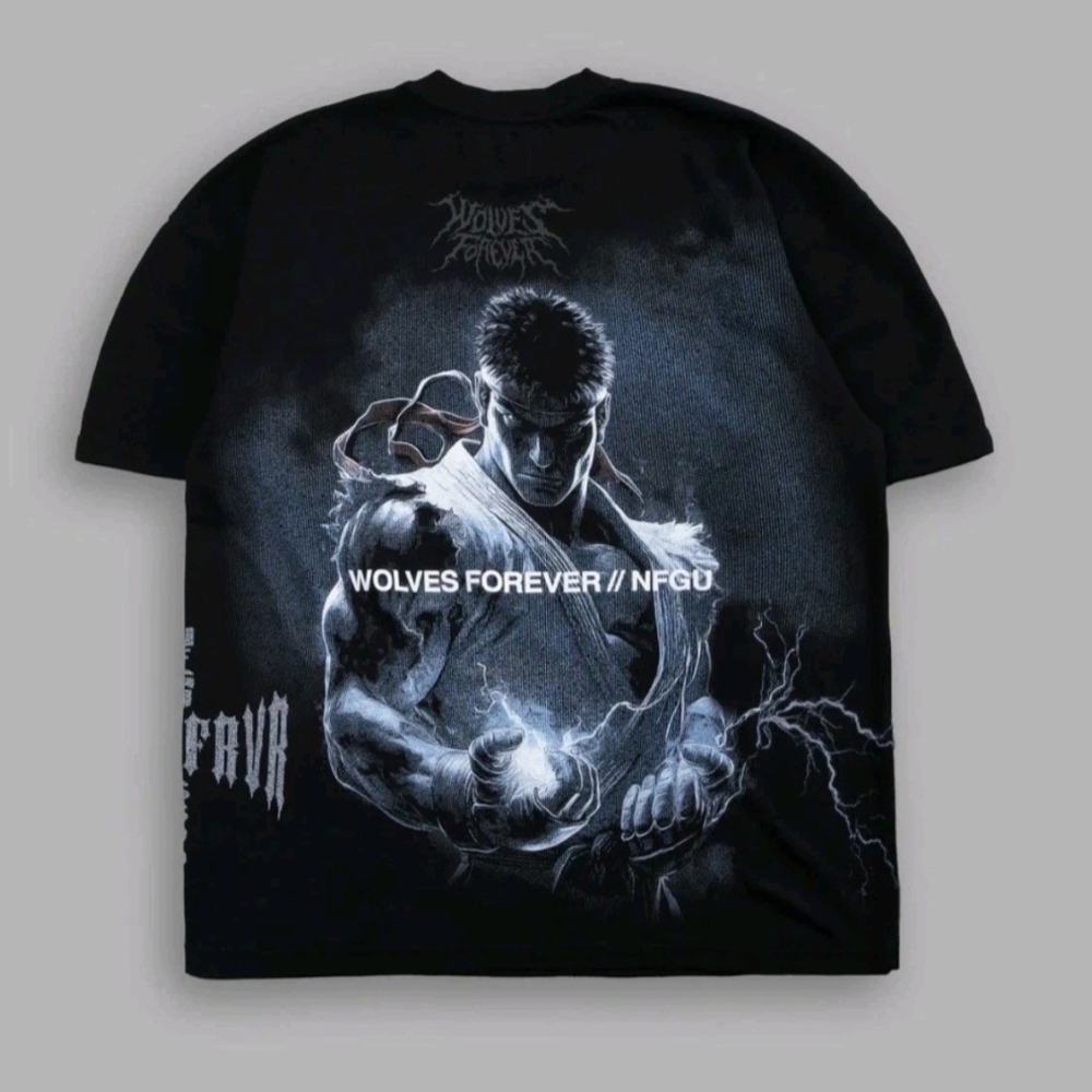 Mens Darc Sport x Street Fighter Collab Ryu Size XL Black Oversize NWOT
